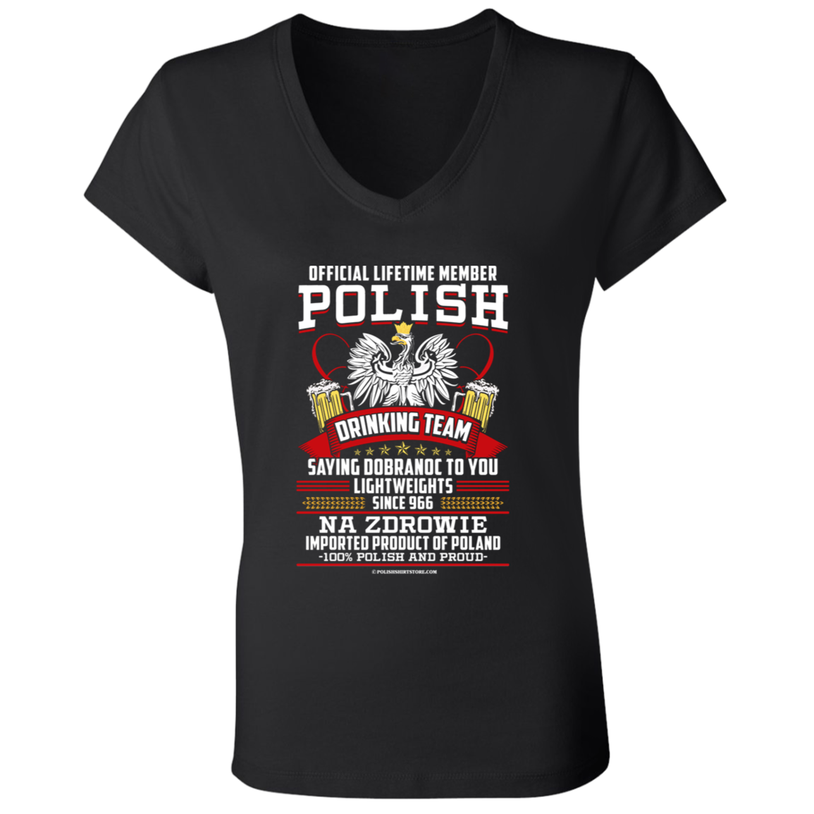 Polish Drinking Team Saying Dobranoc To You Lightweights Since 966 Apparel CustomCat   