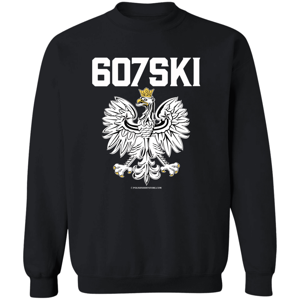 607SKI Apparel CustomCat G180 Crewneck Pullover Sweatshirt Black S