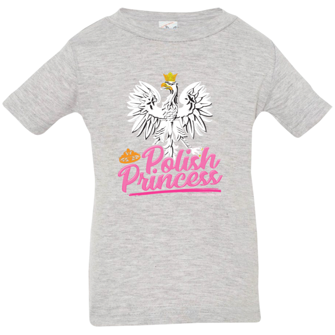 Polish Princess With Eagle Infant & Toddler Apparel CustomCat Infant  T-Shirt Heather Grey 6 Months