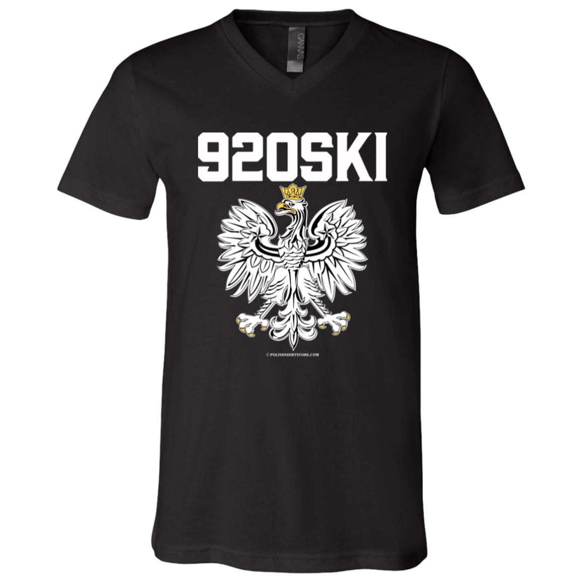 920SKI Apparel CustomCat 3005 Unisex Jersey SS V-Neck T-Shirt Black X-Small