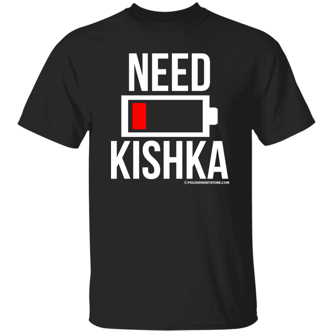 Need Kishka Battery Low Apparel CustomCat G500 5.3 oz. T-Shirt Black S