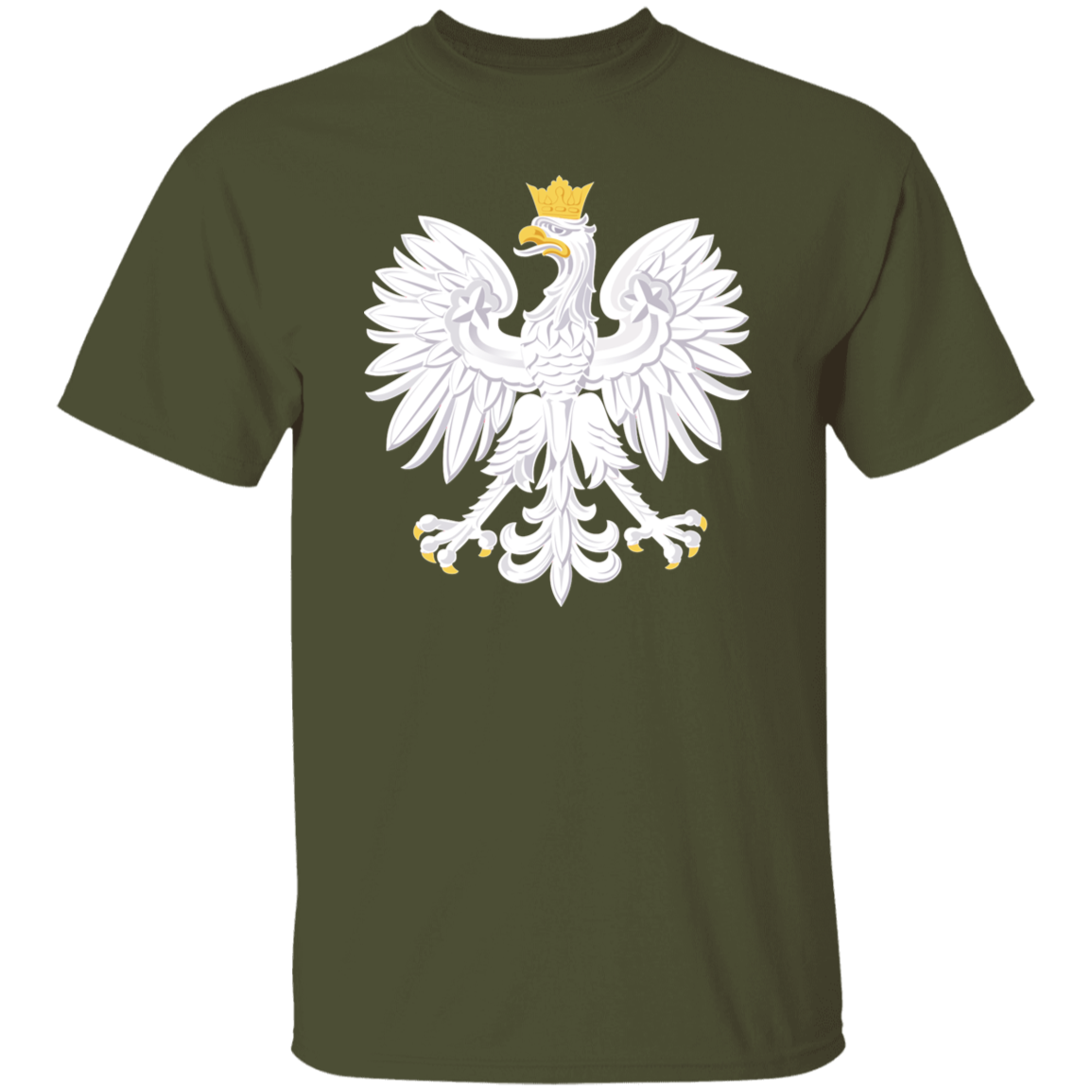 Polish Eagle T-Shirt T-Shirts CustomCat Military Green S 