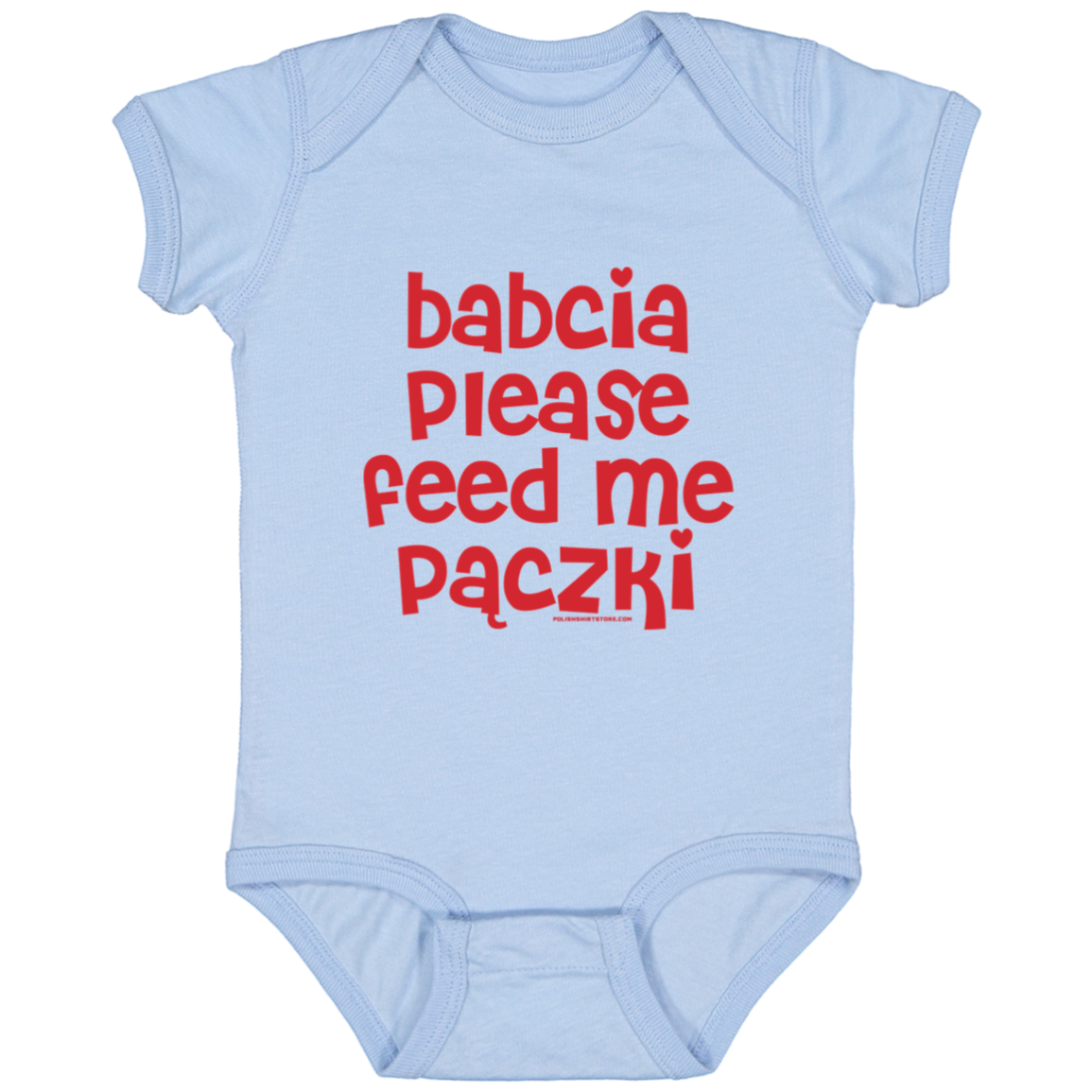 Babcia Please Feed Me Paczki Infant Bodysuit Baby CustomCat Light Blue Newborn 