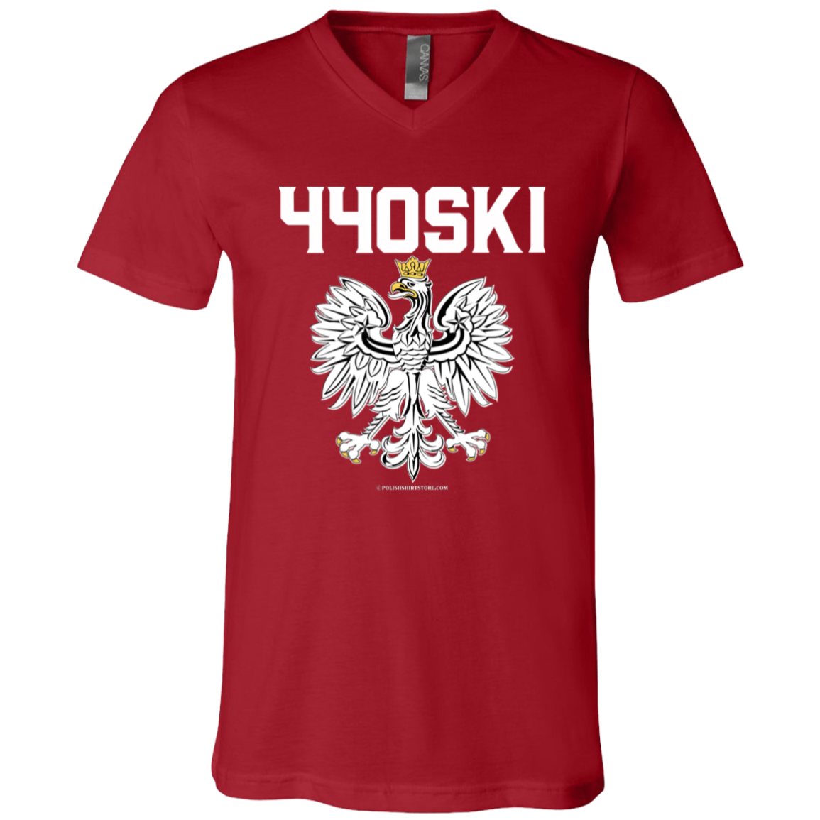 440SKI Apparel CustomCat 3005 Unisex Jersey SS V-Neck T-Shirt Canvas Red X-Small