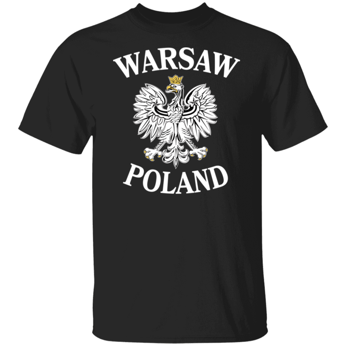 Warsaw Poland T-Shirt T-Shirts CustomCat Black S 