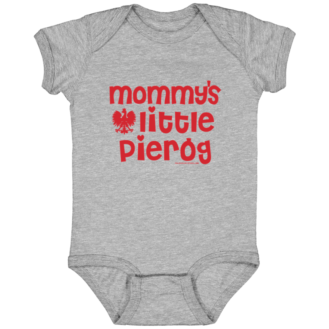 Mommy&#39;s Little Pierogi Infant Bodysuit Baby CustomCat Heather Grey Newborn 