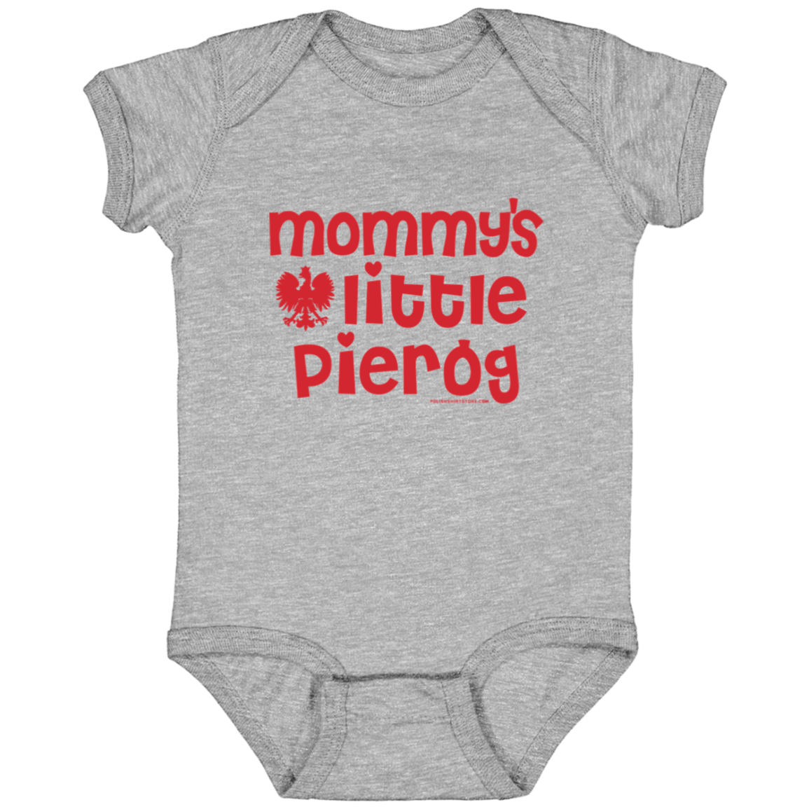 Mommy's Little Pierogi Infant Bodysuit Baby CustomCat Heather Grey Newborn 