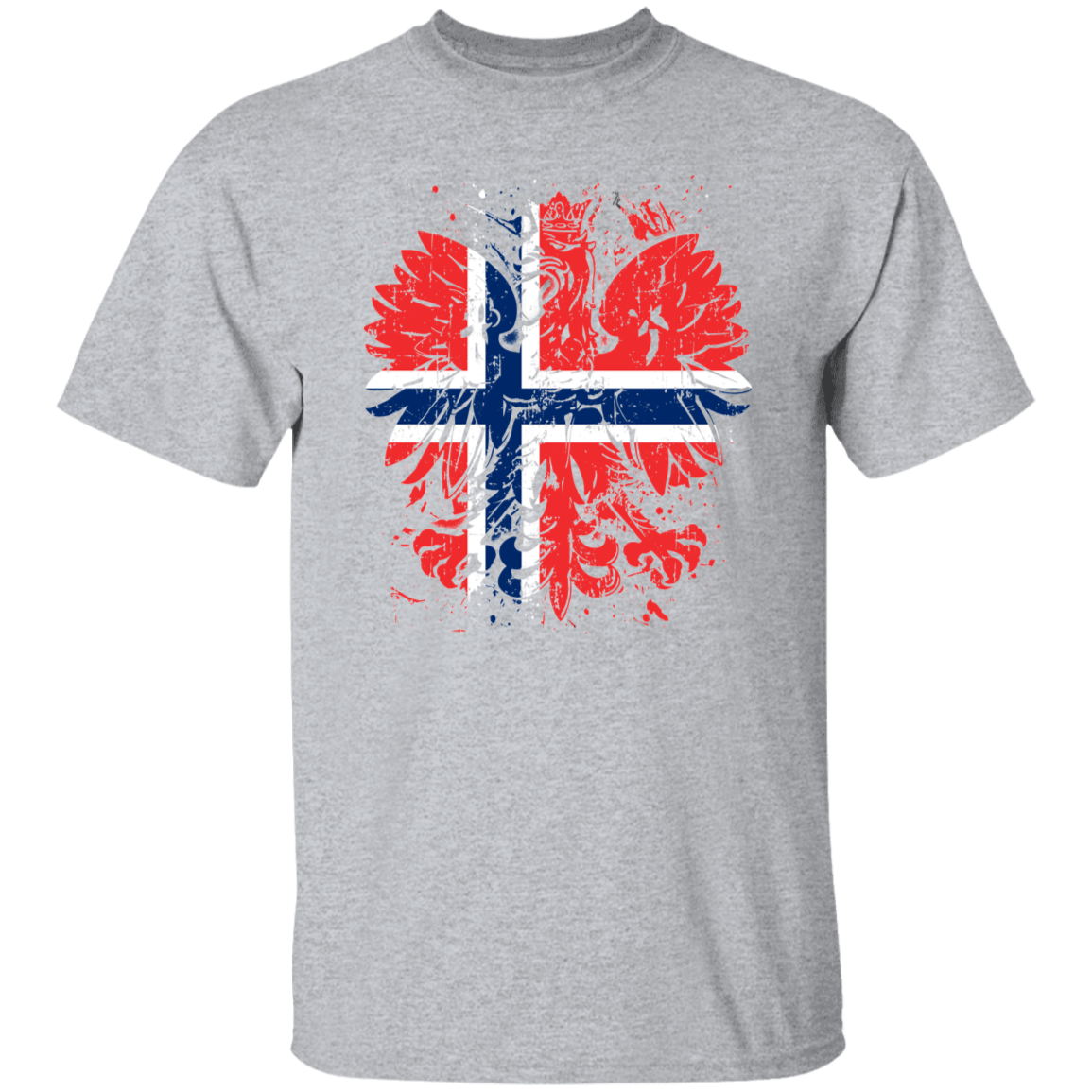 Polish Norweign Heritage T-Shirts CustomCat Sport Grey S 
