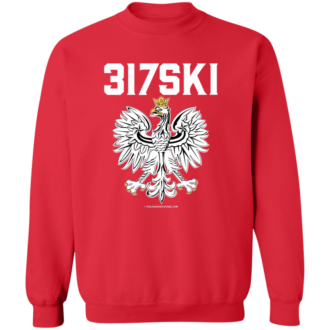 317SKI Apparel CustomCat G180 Crewneck Pullover Sweatshirt Red S