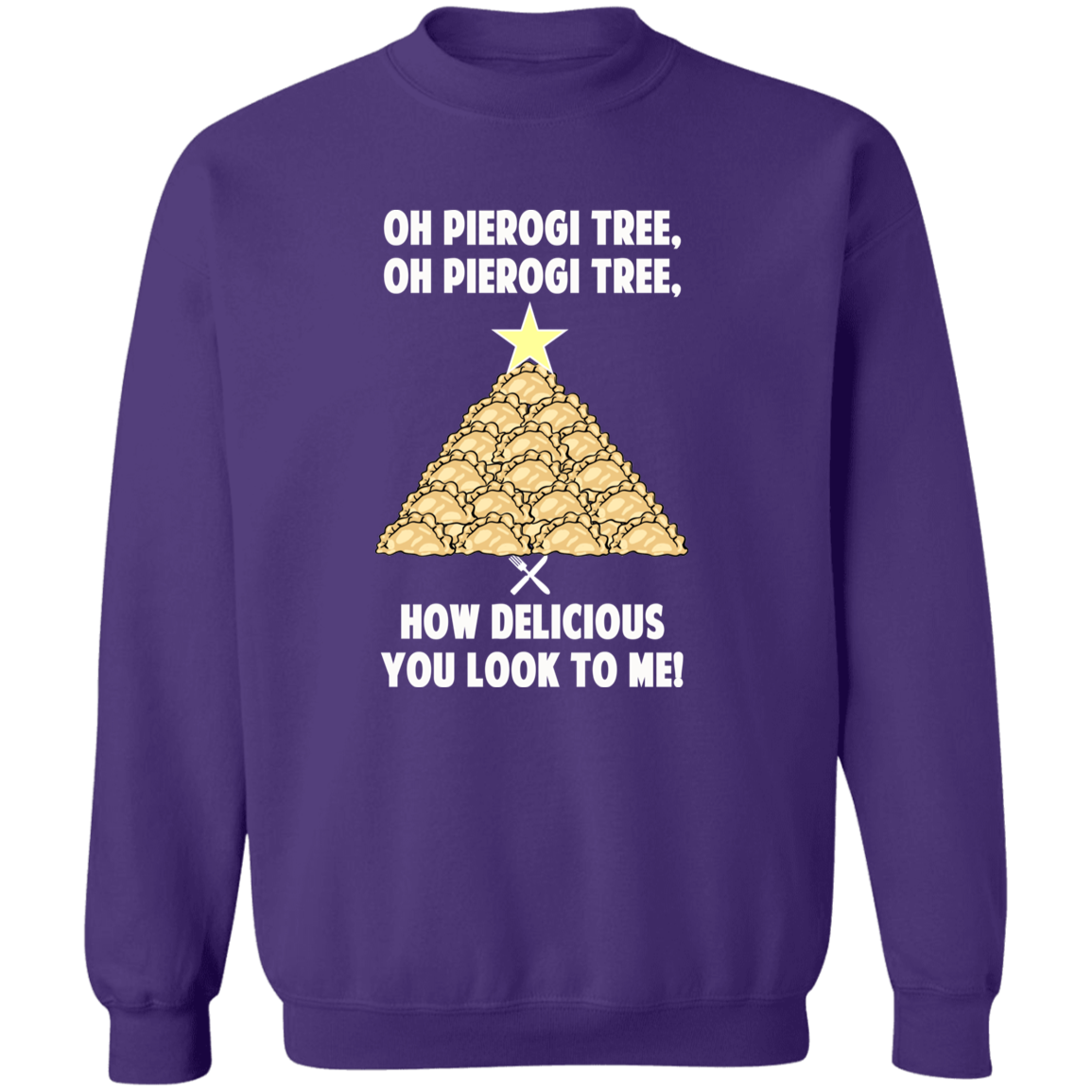Oh Pierogi Tree Sweatshirt - The Original Sweatshirts CustomCat Purple S 