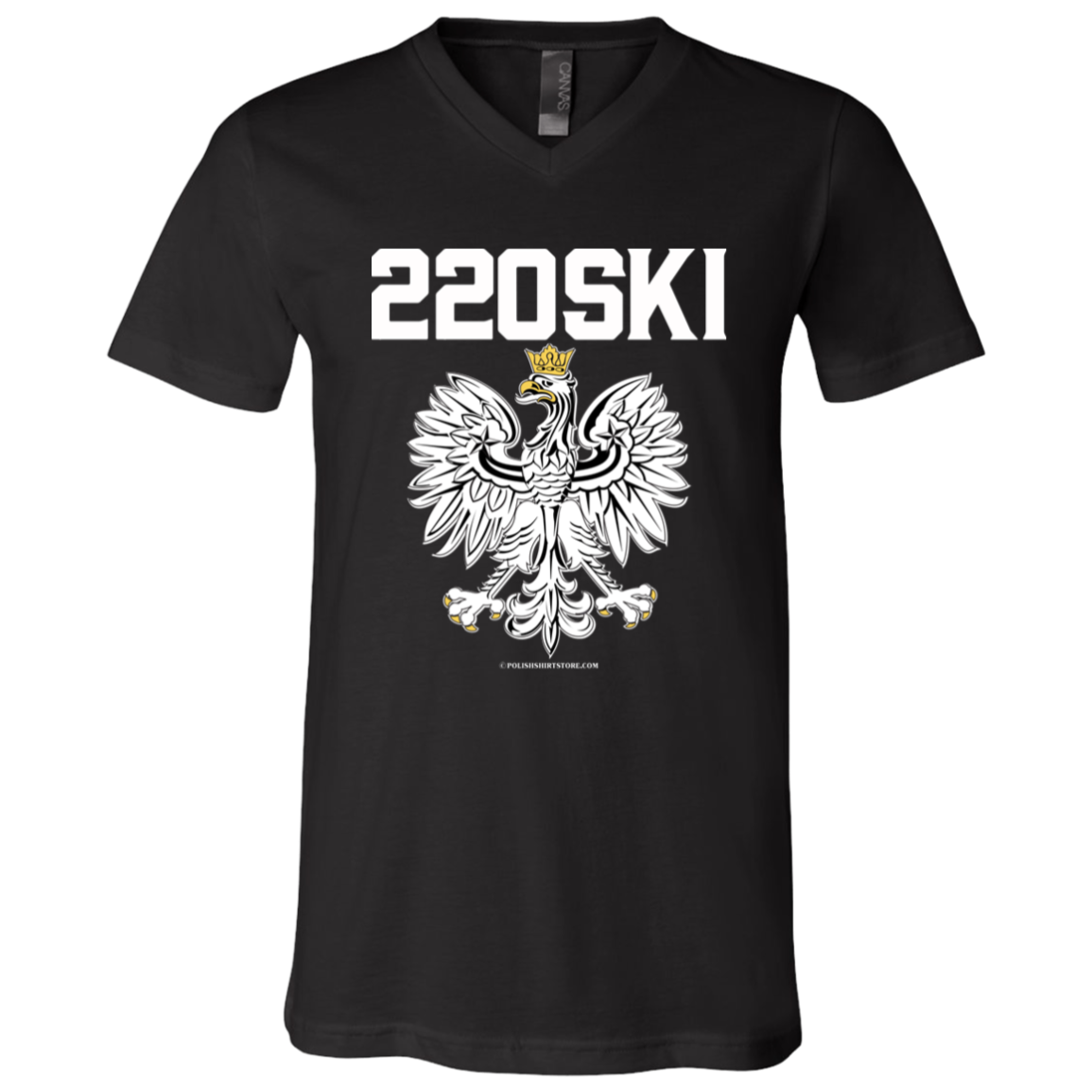 220SKI Apparel CustomCat 3005 Unisex Jersey SS V-Neck T-Shirt Black X-Small