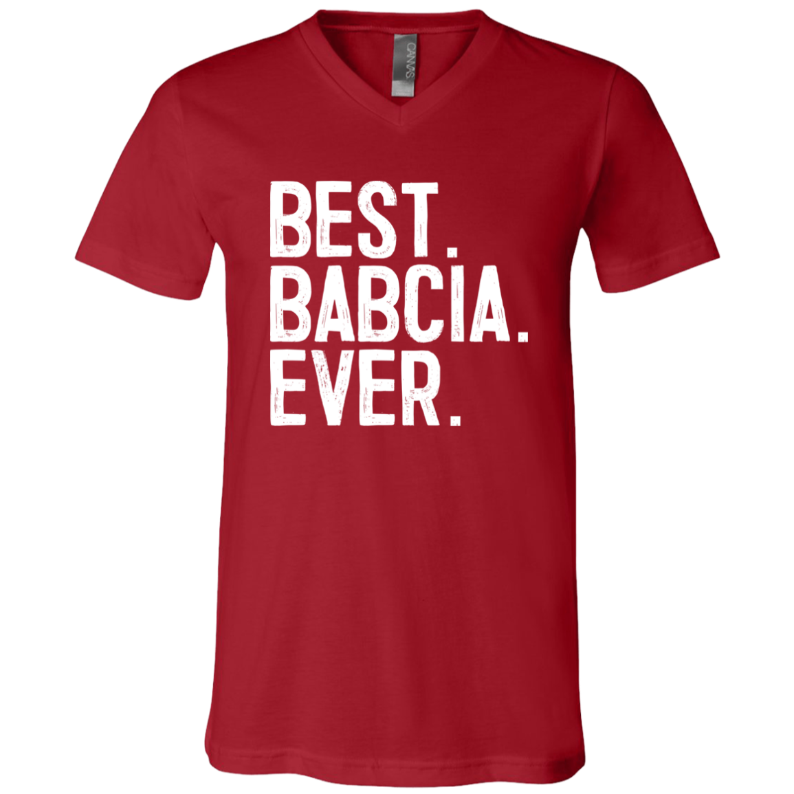 Best Bacia Ever Apparel CustomCat 3005 Unisex Jersey SS V-Neck T-Shirt Canvas Red X-Small