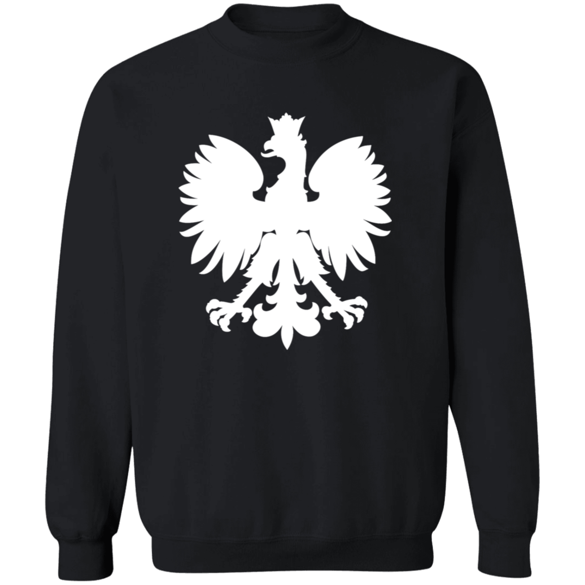 Polish White Eagle Apparel CustomCat G180 Crewneck Pullover Sweatshirt Black S