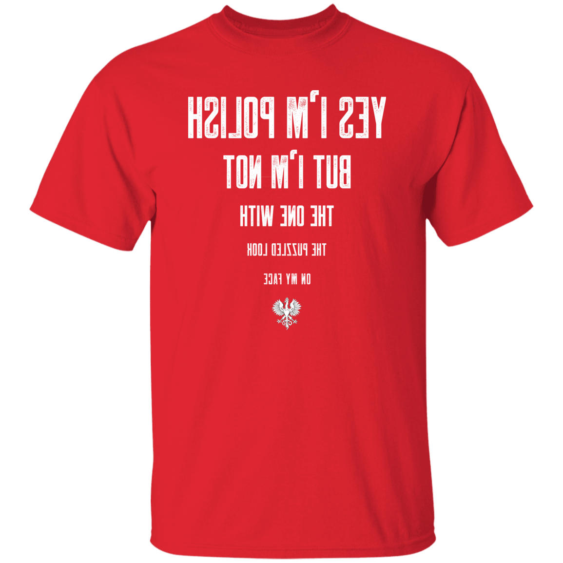 Polish Eye Chart Apparel CustomCat G500 5.3 oz. T-Shirt Red S