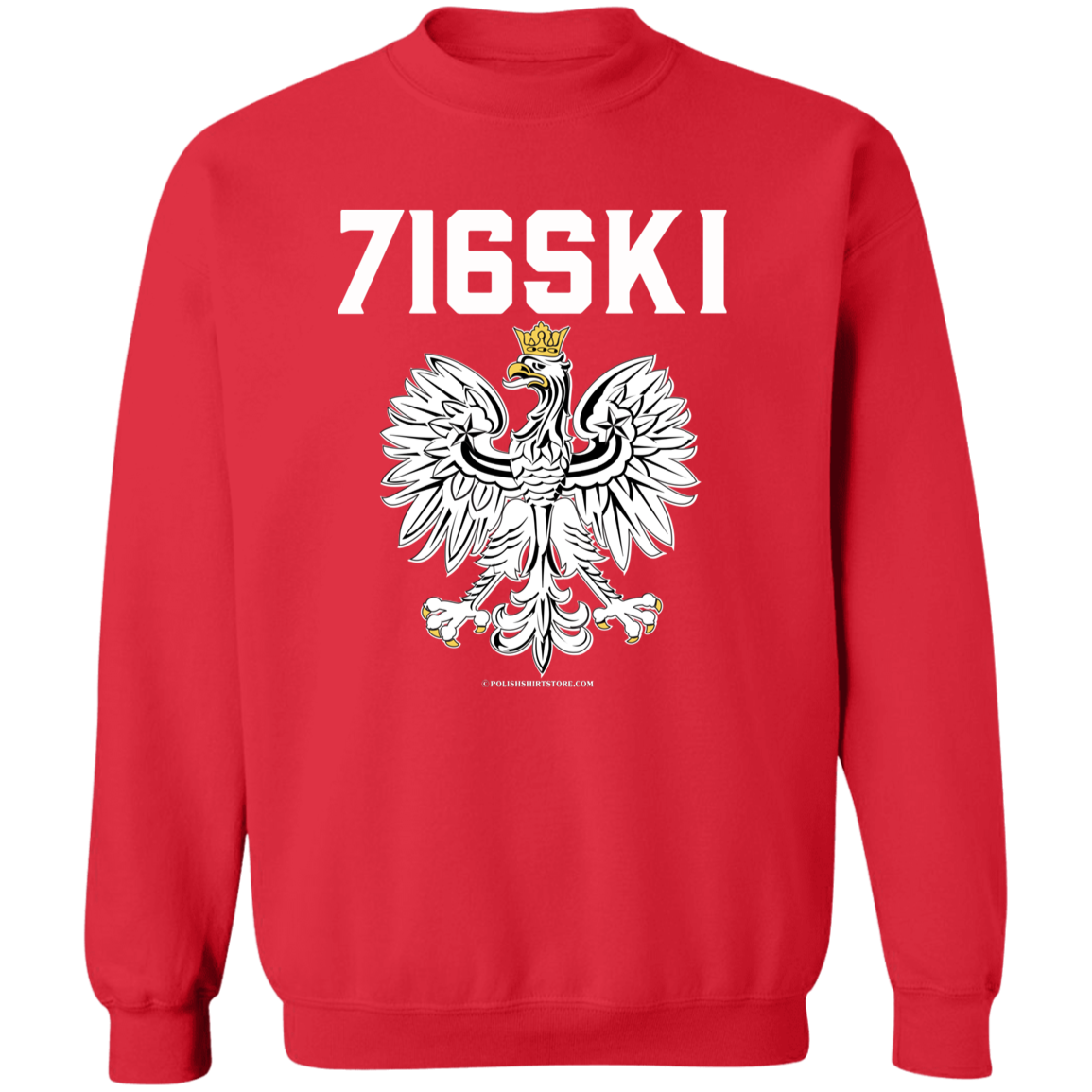 716SKI Apparel CustomCat G180 Crewneck Pullover Sweatshirt Red S