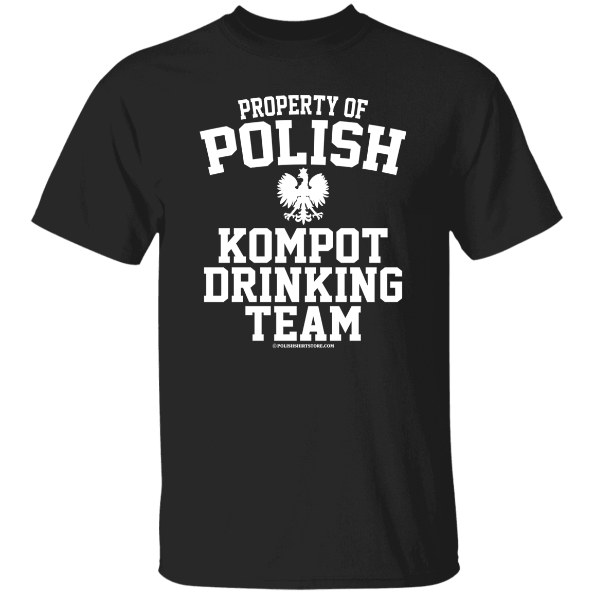 Property of Polish Kompot Drinking Team Apparel CustomCat G500 5.3 oz. T-Shirt Black S