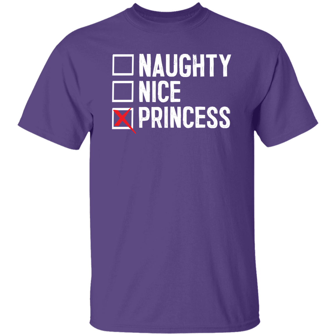Naughty Nice Princess T-Shirts CustomCat Purple S 