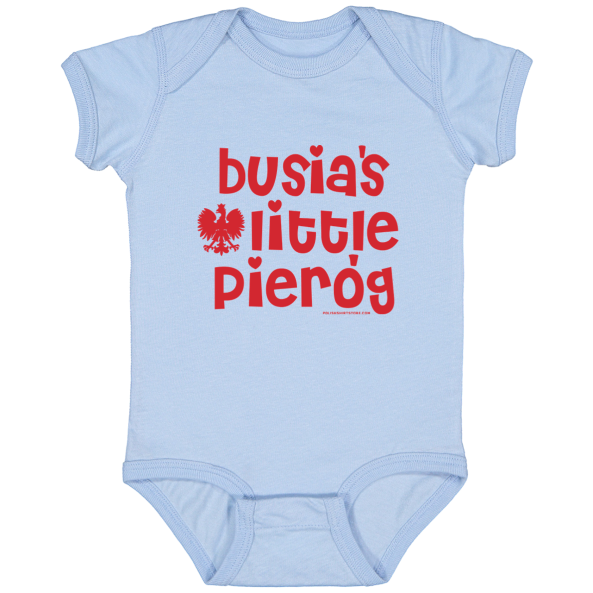 Busia's Little Pierogi Infant Bodysuit Baby CustomCat Light Blue Newborn 