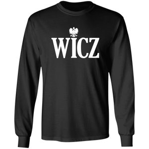 WICZ Polish Surname Ending - G240 LS Ultra Cotton T-Shirt / Black / S - Polish Shirt Store