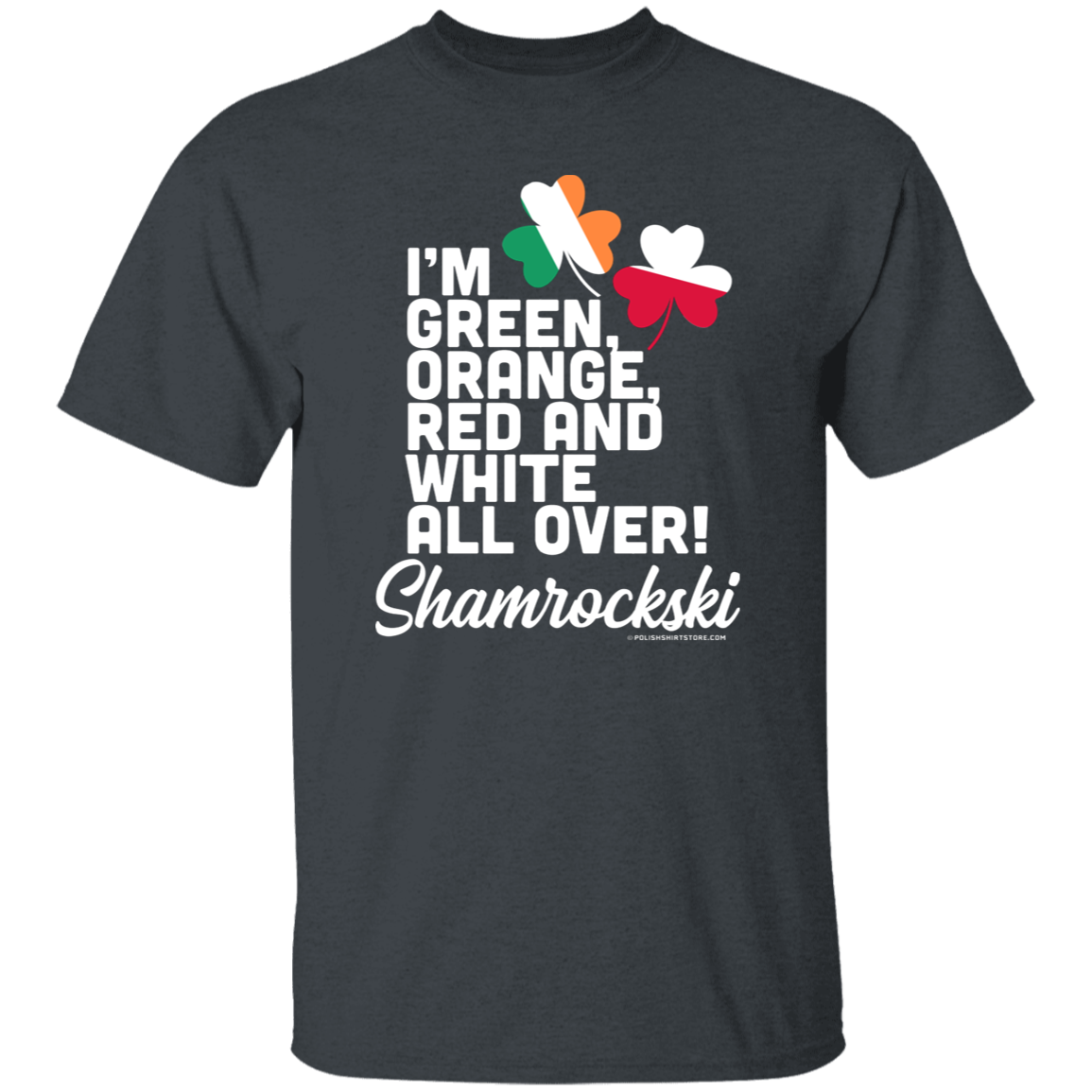 Shamrockski Apparel CustomCat G500 5.3 oz. T-Shirt Dark Heather S