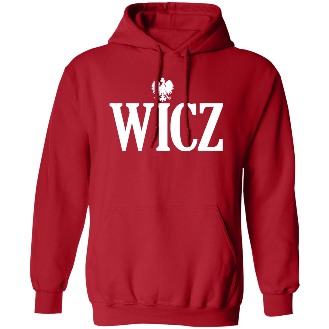 WICZ Polish Surname Ending Apparel CustomCat G185 Pullover Hoodie Red S