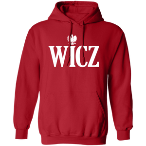 WICZ Polish Surname Ending - G185 Pullover Hoodie / Red / S - Polish Shirt Store