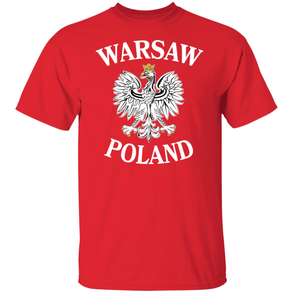 Warsaw Poland T-Shirt T-Shirts CustomCat Red S 