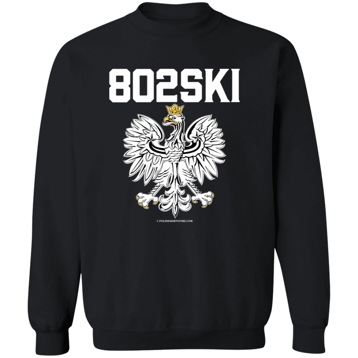 802SKI Apparel CustomCat G180 Crewneck Pullover Sweatshirt Black S
