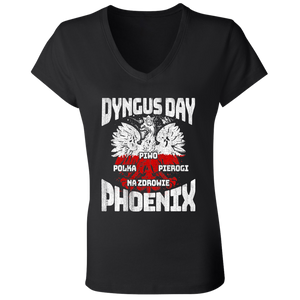 Dyngus Day Phoenix Arizona - B6005 Ladies' Jersey V-Neck T-Shirt / Black / S - Polish Shirt Store