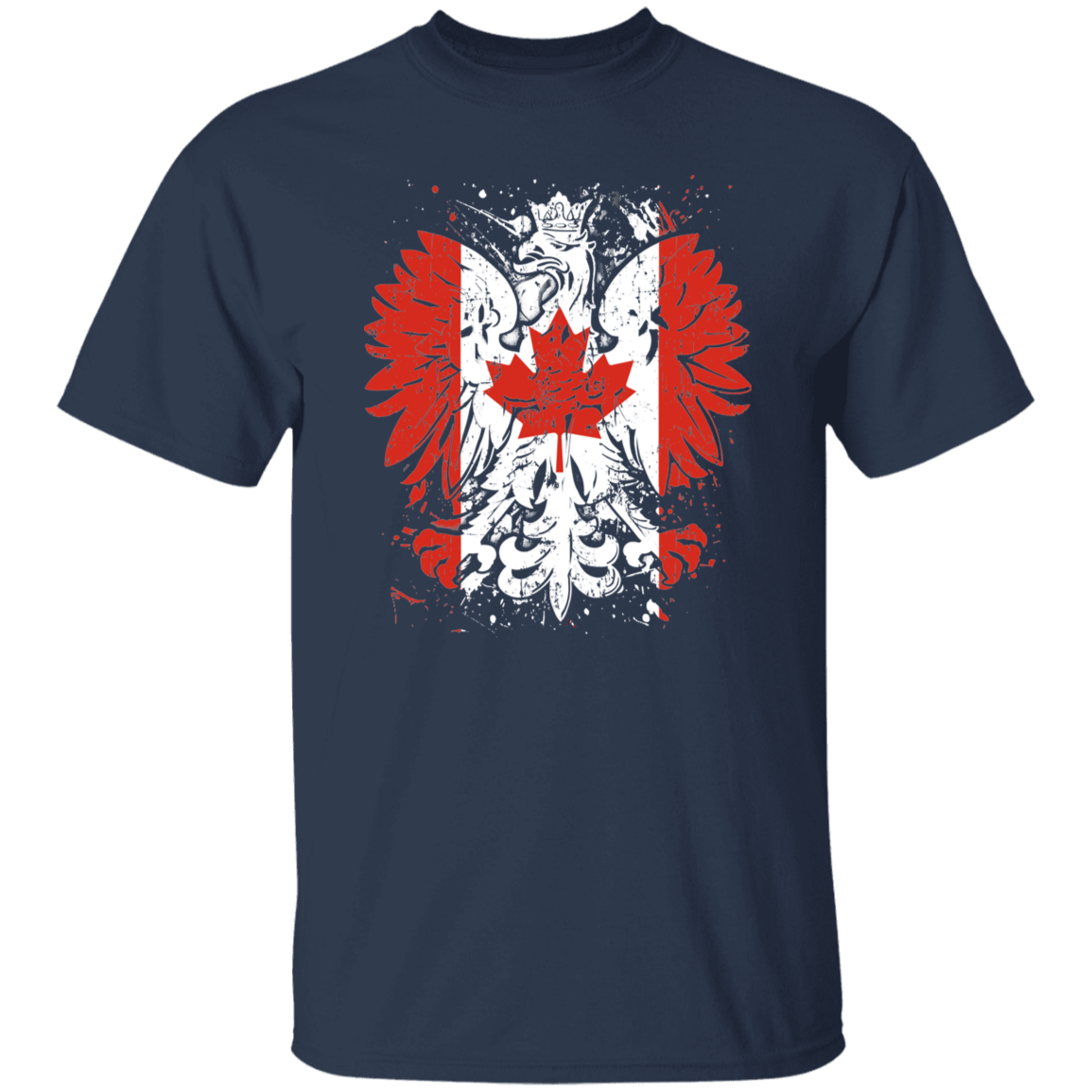 Polish Canadian Heritage T-Shirts CustomCat Navy S 