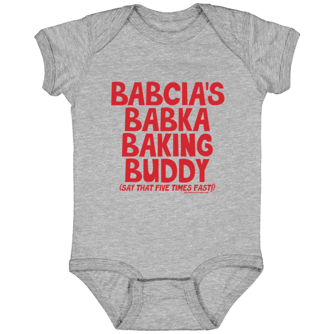 Babcia's Babka Baking Buddy Infant Bodysuit Baby CustomCat Heather Grey Newborn 
