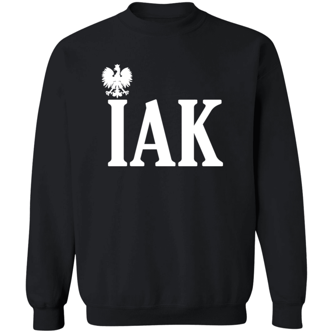 IAK Polish Surname Ending Apparel CustomCat G180 Crewneck Pullover Sweatshirt Black S