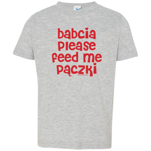 Babcia Please Feed Me Paczki Infant & Toddler T-Shirt - Toddler T-Shirt / Heather Grey / 2T - Polish Shirt Store