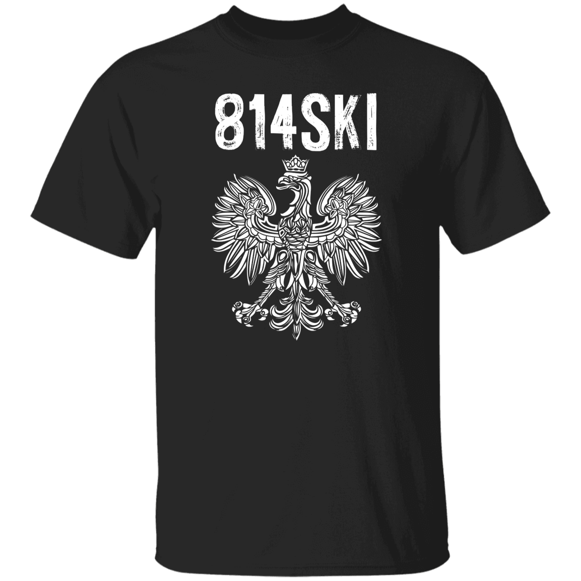 Erie Pennsylvania Polish Pride Area Code 814 Apparel CustomCat G500 5.3 oz. T-Shirt Black S
