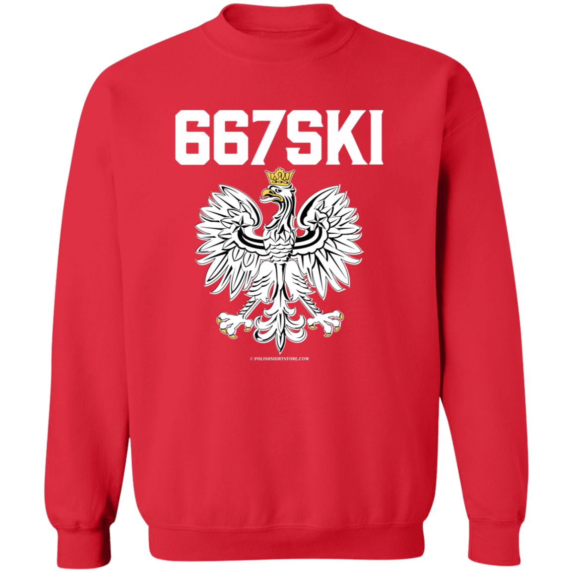 667SKI Apparel CustomCat G180 Crewneck Pullover Sweatshirt Red S