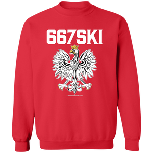 667SKI - G180 Crewneck Pullover Sweatshirt / Red / S - Polish Shirt Store