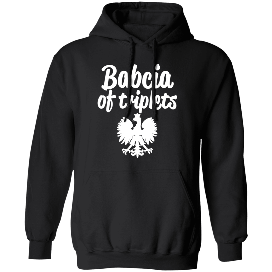 Babcia of Triplets Apparel CustomCat G185 Pullover Hoodie Black S