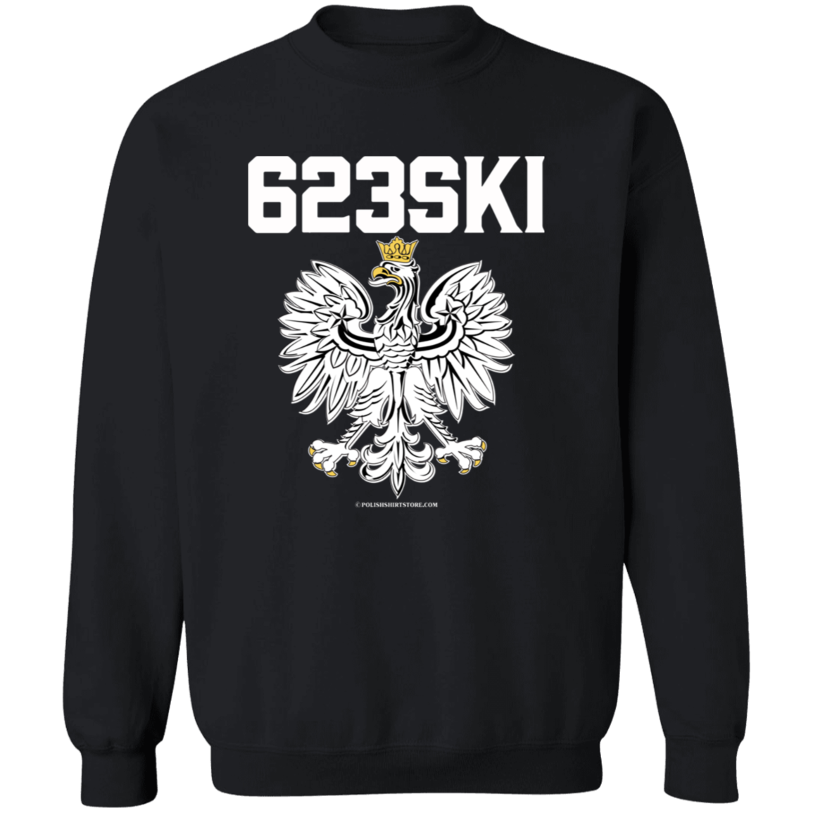 623SKI Apparel CustomCat G180 Crewneck Pullover Sweatshirt Black S