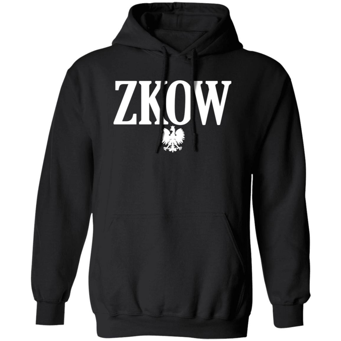 ZKOW Polish Surname Ending Apparel CustomCat G185 Pullover Hoodie Black S
