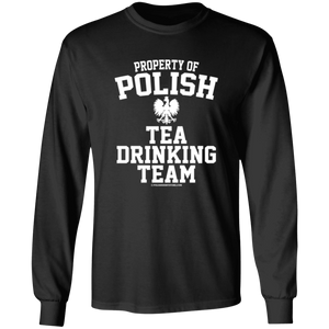 Property of Polish Tea Drinking Team - G240 LS Ultra Cotton T-Shirt / Black / S - Polish Shirt Store