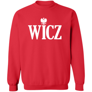 WICZ Polish Surname Ending - G180 Crewneck Pullover Sweatshirt / Red / S - Polish Shirt Store