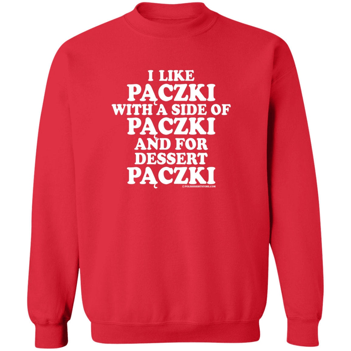 Paczki With A Side Of Paczki Apparel CustomCat G180 Crewneck Pullover Sweatshirt Red S