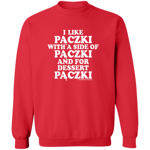 Paczki With A Side Of Paczki - G180 Crewneck Pullover Sweatshirt / Red / S - Polish Shirt Store