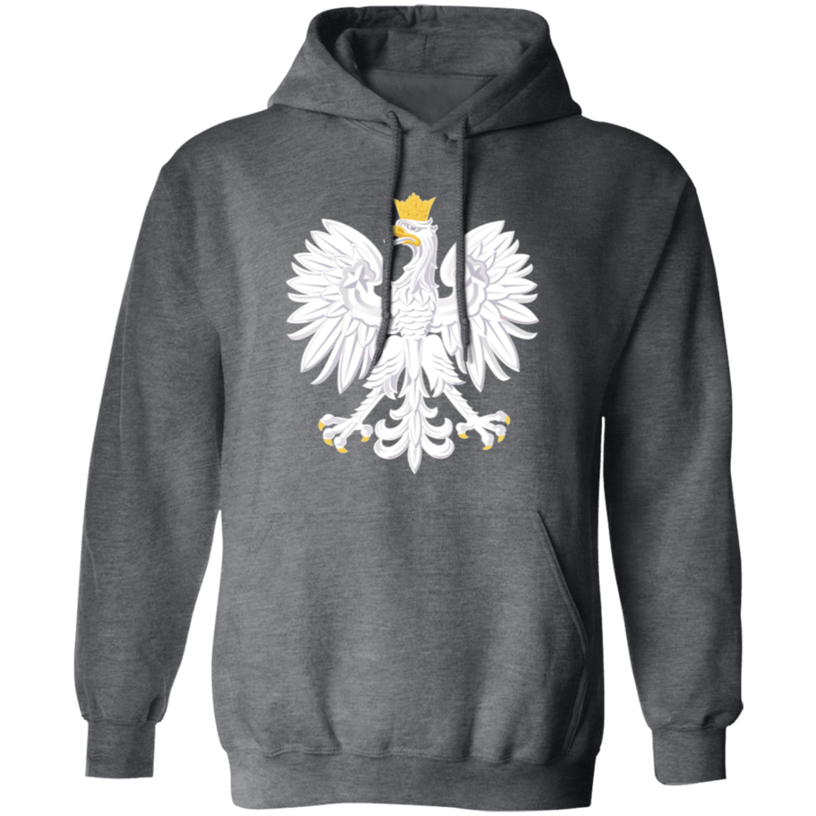 Polish Eagle Hoodie Sweatshirts CustomCat Dark Heather S 
