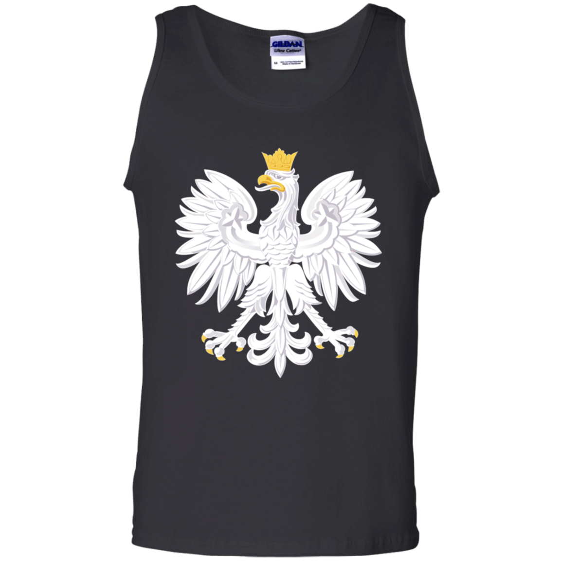 Polish Eagle Mens Tank Top T-Shirts CustomCat Black S 
