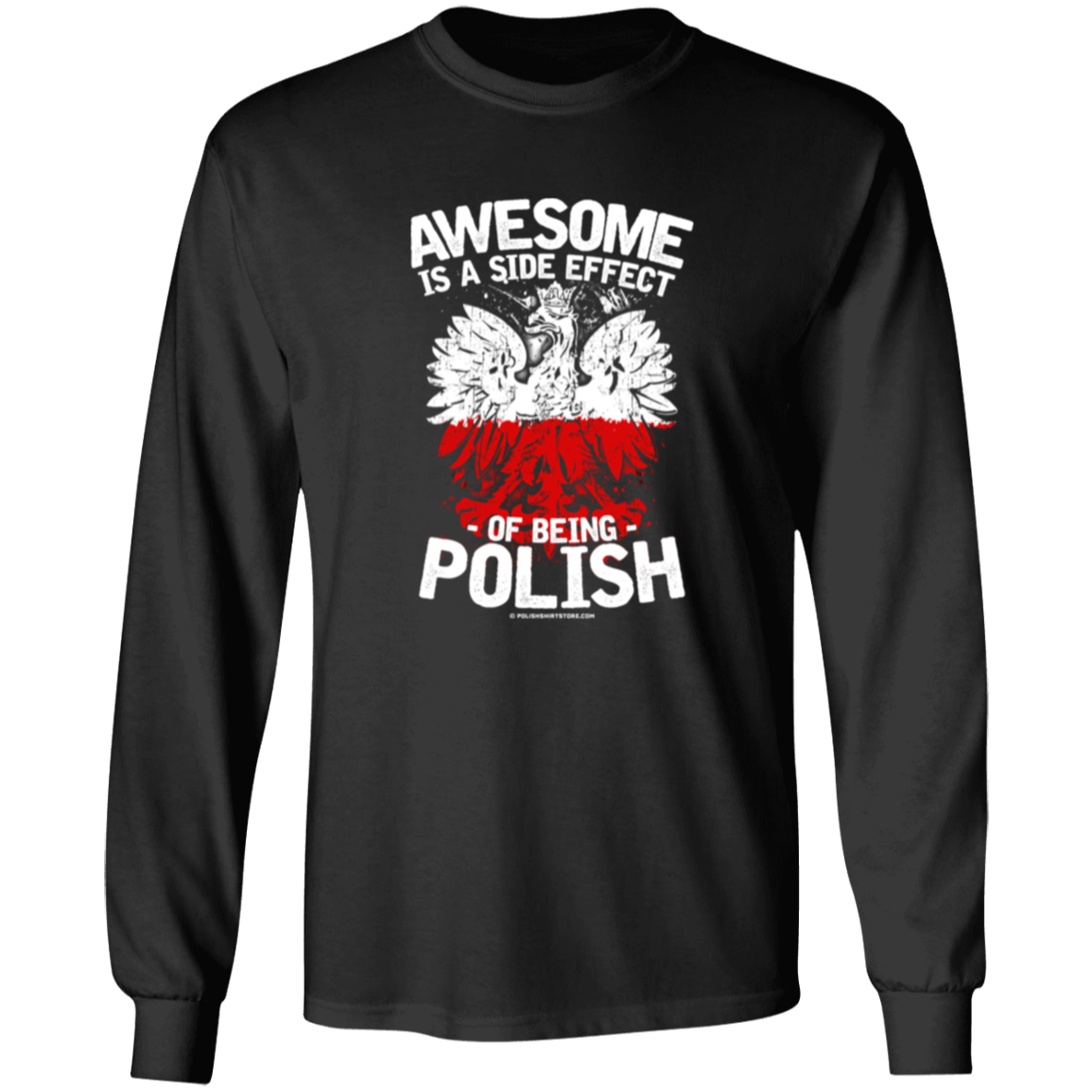 Awesome Is A Side Effect Of Being Polish Apparel CustomCat G240 LS Ultra Cotton T-Shirt Black S