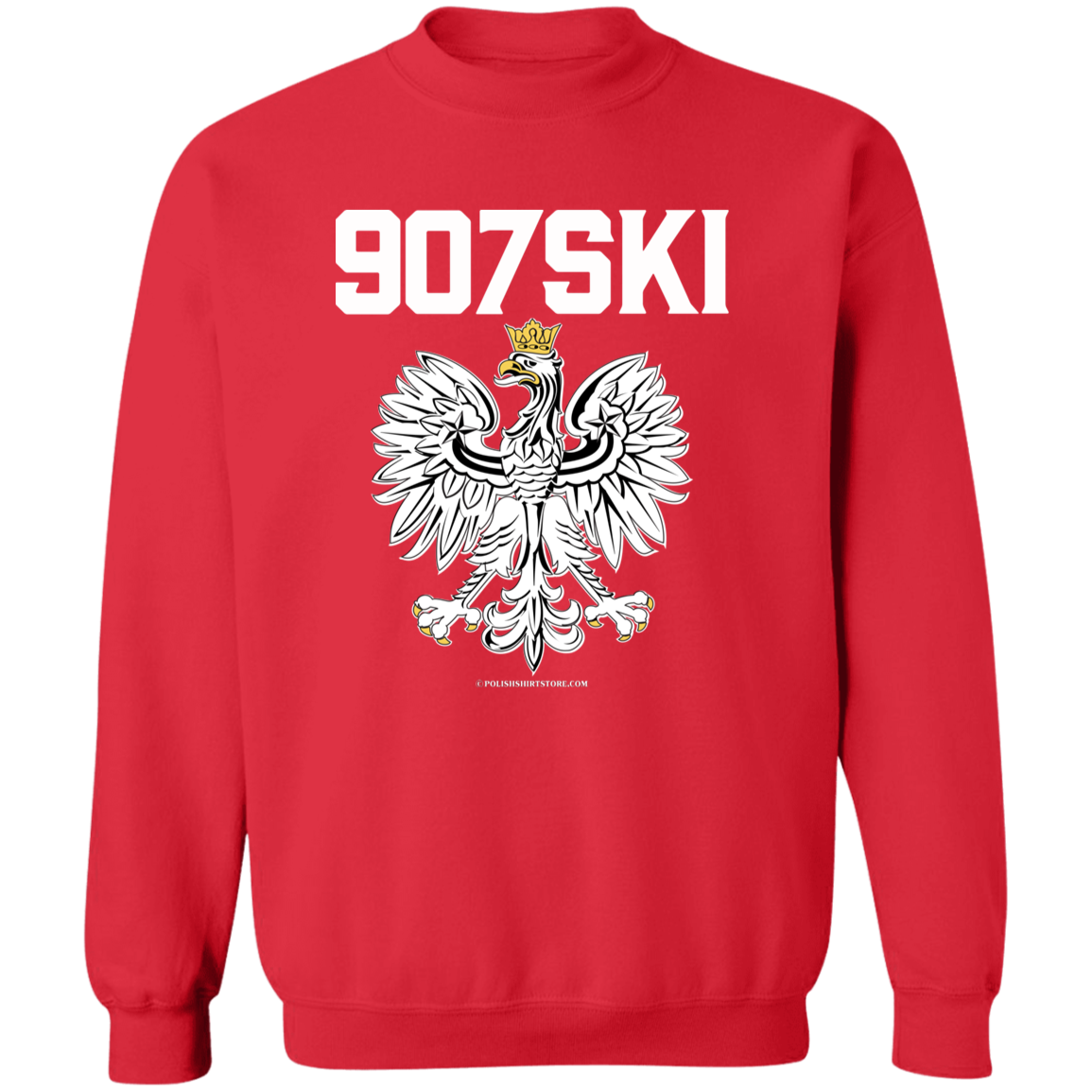 Anchorage Alaska 907SKI Apparel CustomCat G180 Crewneck Pullover Sweatshirt Red S