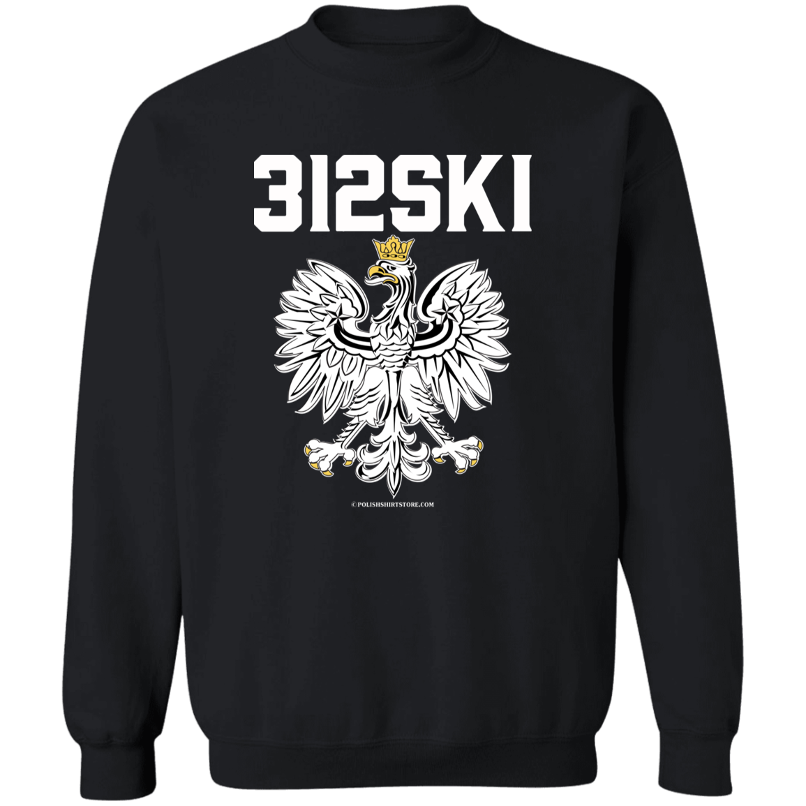 312SKI Apparel CustomCat G180 Crewneck Pullover Sweatshirt Black S