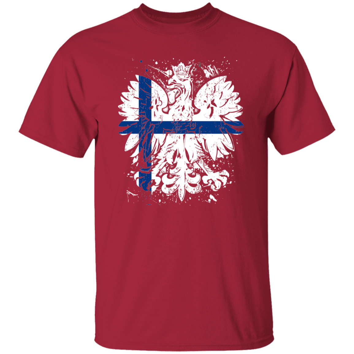 Polish Finnish Heritage T-Shirts CustomCat Cardinal S 