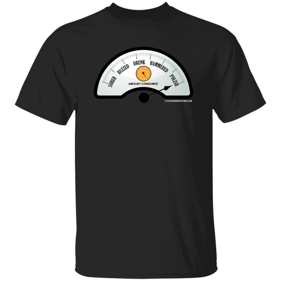 Polish Drinking Meter Apparel CustomCat G500 5.3 oz. T-Shirt Black S